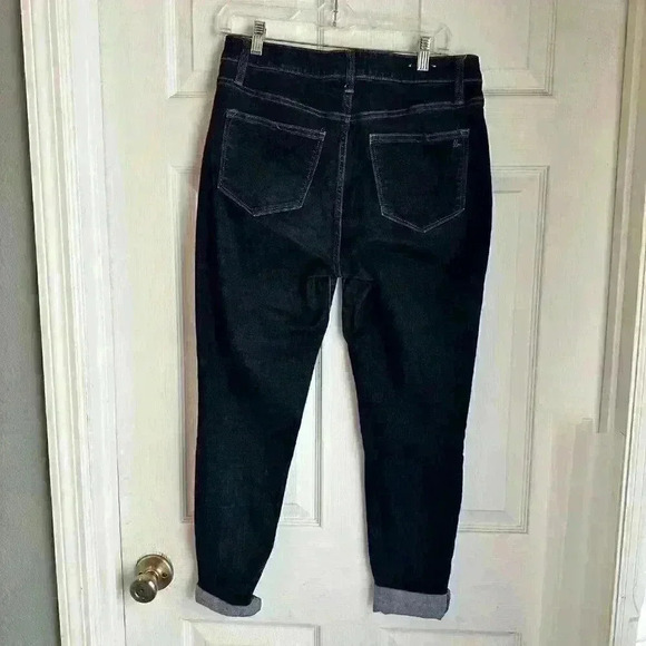 LULAROE Magic Waist Stretch Dark Wash Cuffed Jeans Style L-161367 Size 30 - Picture 3 of 10